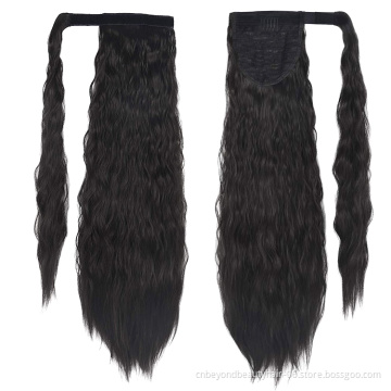 wholesale Private Label Cruly Synthetic Clip in Hair extension ponytail Hair Wrap Around ponytail for Women